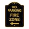 Signmission No Parking Fire Zone W/ Left Arrow, Black & Gold Aluminum Sign, 18" x 24", BG-1824-23618 A-DES-BG-1824-23618 - alternate 1